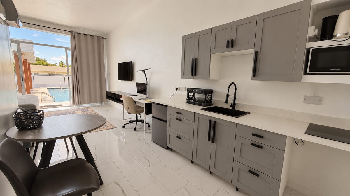 Business suite kitchenette Rodney Bay Saint Lucia, Paris Villas