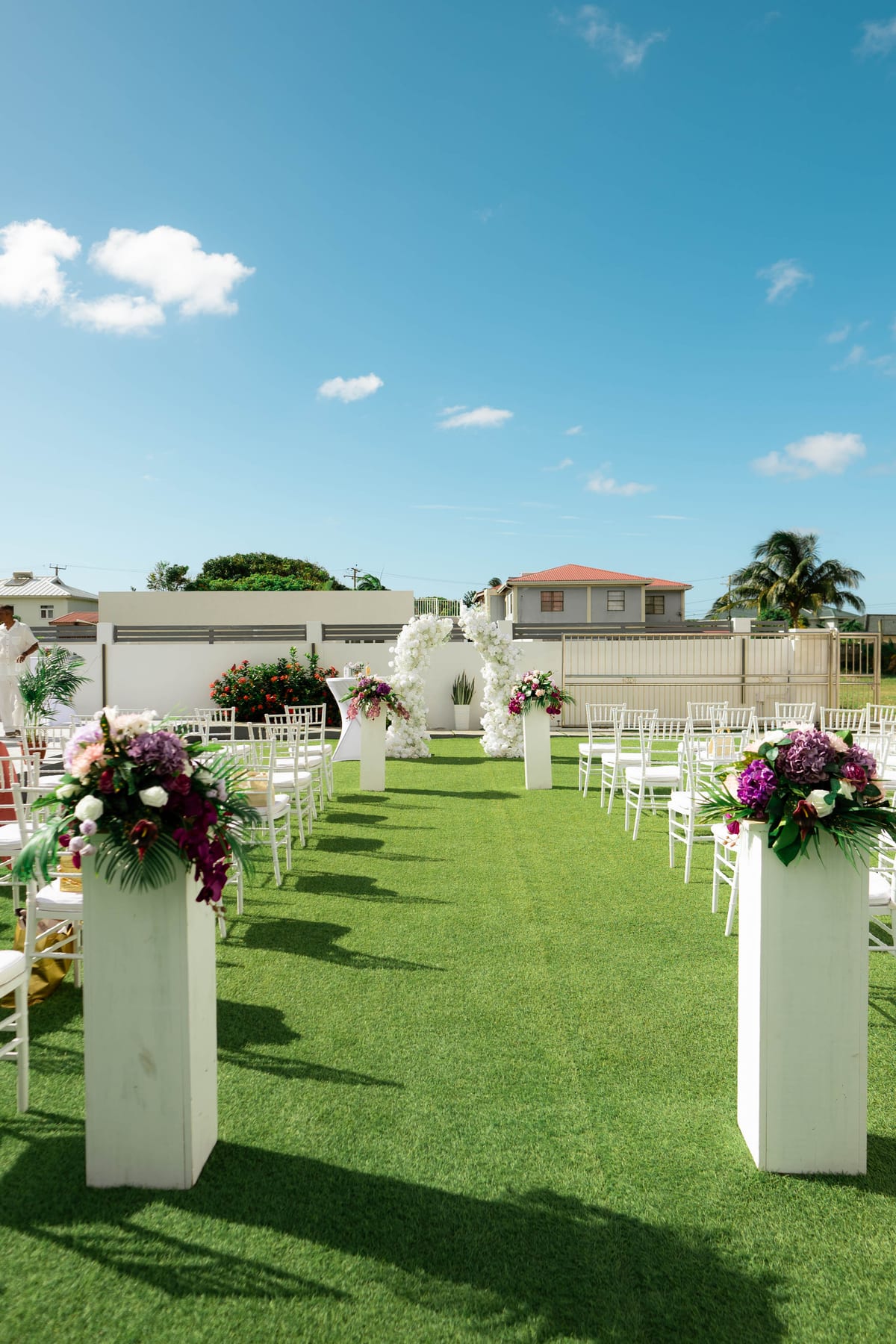 Outdoor wedding ceremony at Paris Villas, Saint Lucia